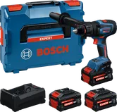 Bosch EXSR18V-150 akku-boremaskinesæt med kuffert og batterier.